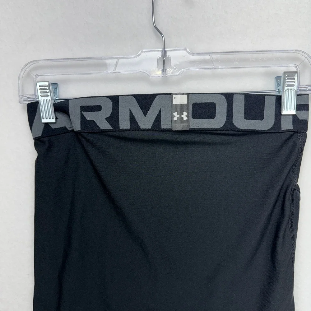 Under Armour Compression Shorts Men M Black Athletic Gym Logo Waistband Pocket